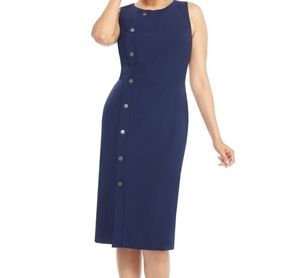 NWT MAGGY London Midi Sleeveless Dress Blue Size 2